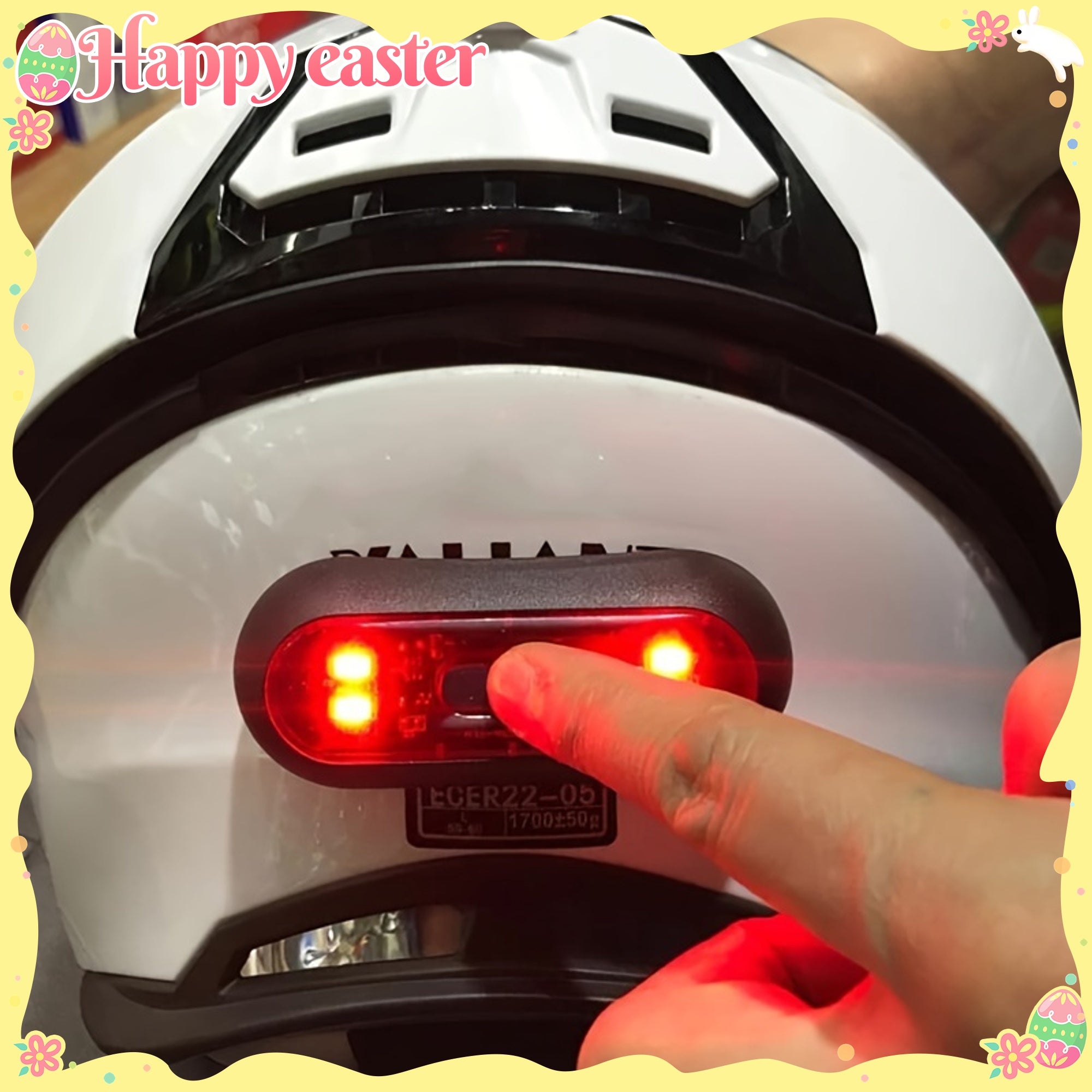 Motorcycle Helmet Rear Light LED Safety Bike Tail Lamp Red Bright