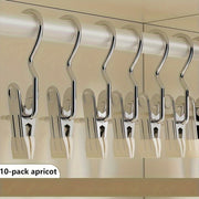 Set of 10 Stainless Steel Clothes Clips with Hooks for Hanging and Drying