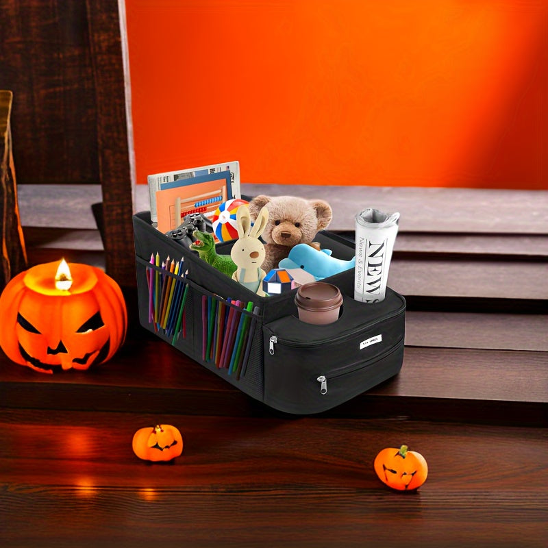 Органайзер для сиденья пассажирского автомобиля, складная коробка для хранения с чашками и отделениями