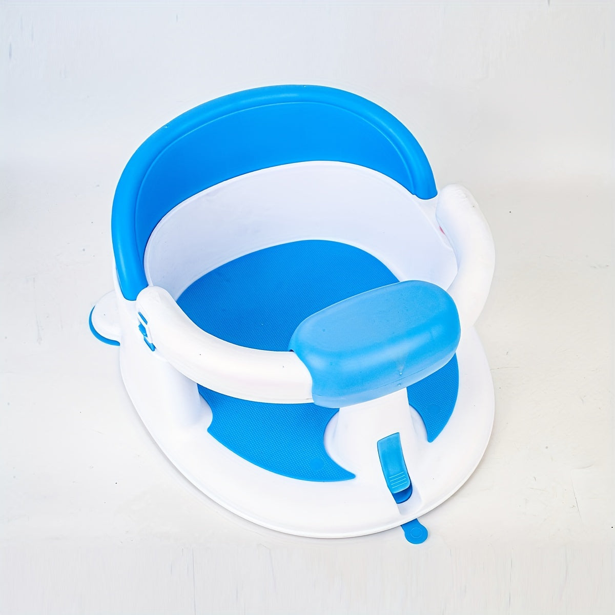 Kids Bath Chair with Armrests Non-Slip Suction Cup Base Pink Blue Gray