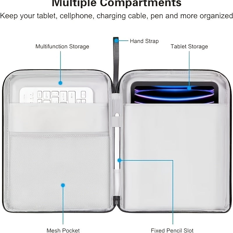 Grey Polyester Tablet and Laptop Sleeve for 26.67-33.02 cm Tablets and 27.94-32.77 cm Laptops with Pocket