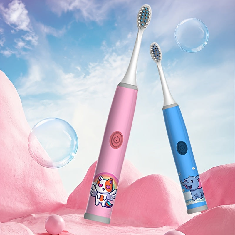 Детская электрическая зубная щетка для детей 3-15 лет, работает на батарейках, 3 цвета, мягкая для зубов