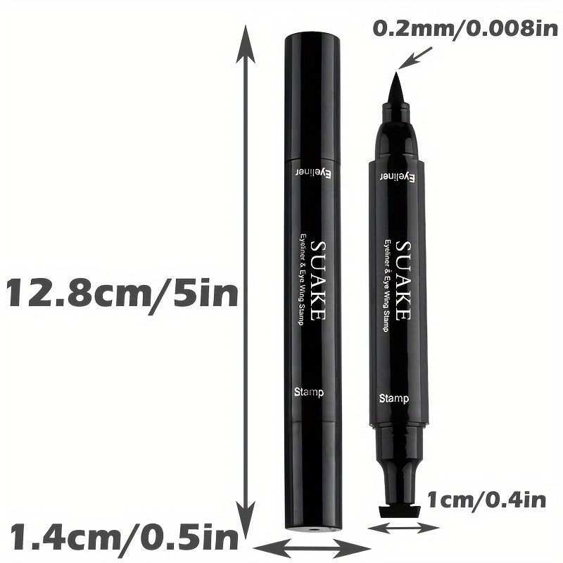 Eyeline Girl Waterproof Double-Head Pen Black Smudge-Proof Long-Lasting