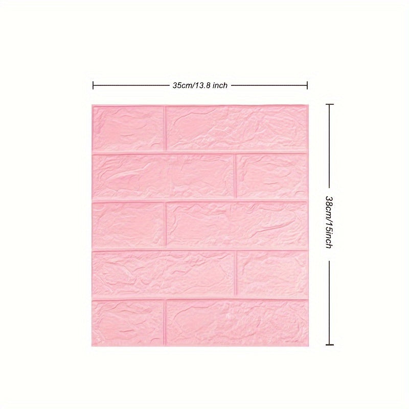 Self-Adhesive Wallpaper Wall Covering Brick Stone Wood Pattern Washable