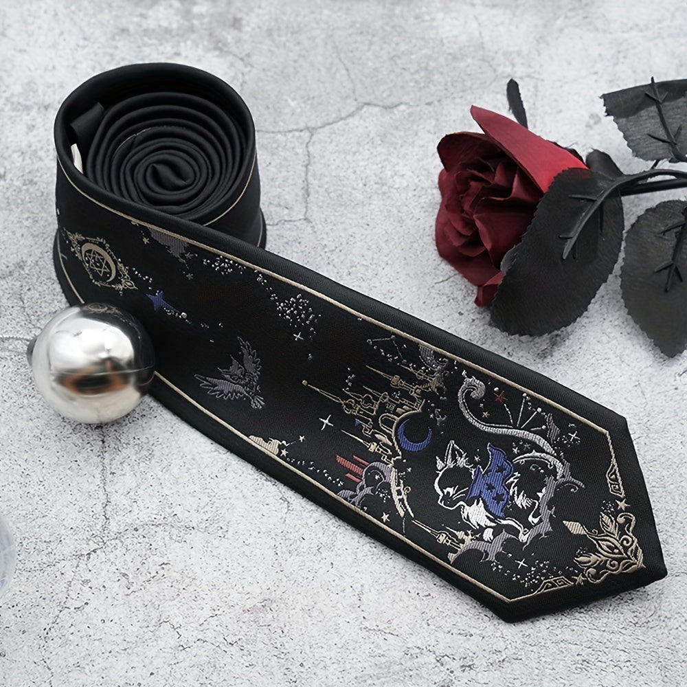 Silvery Wire Print Tie Unisex Fashion Accessory for Valentine's Day