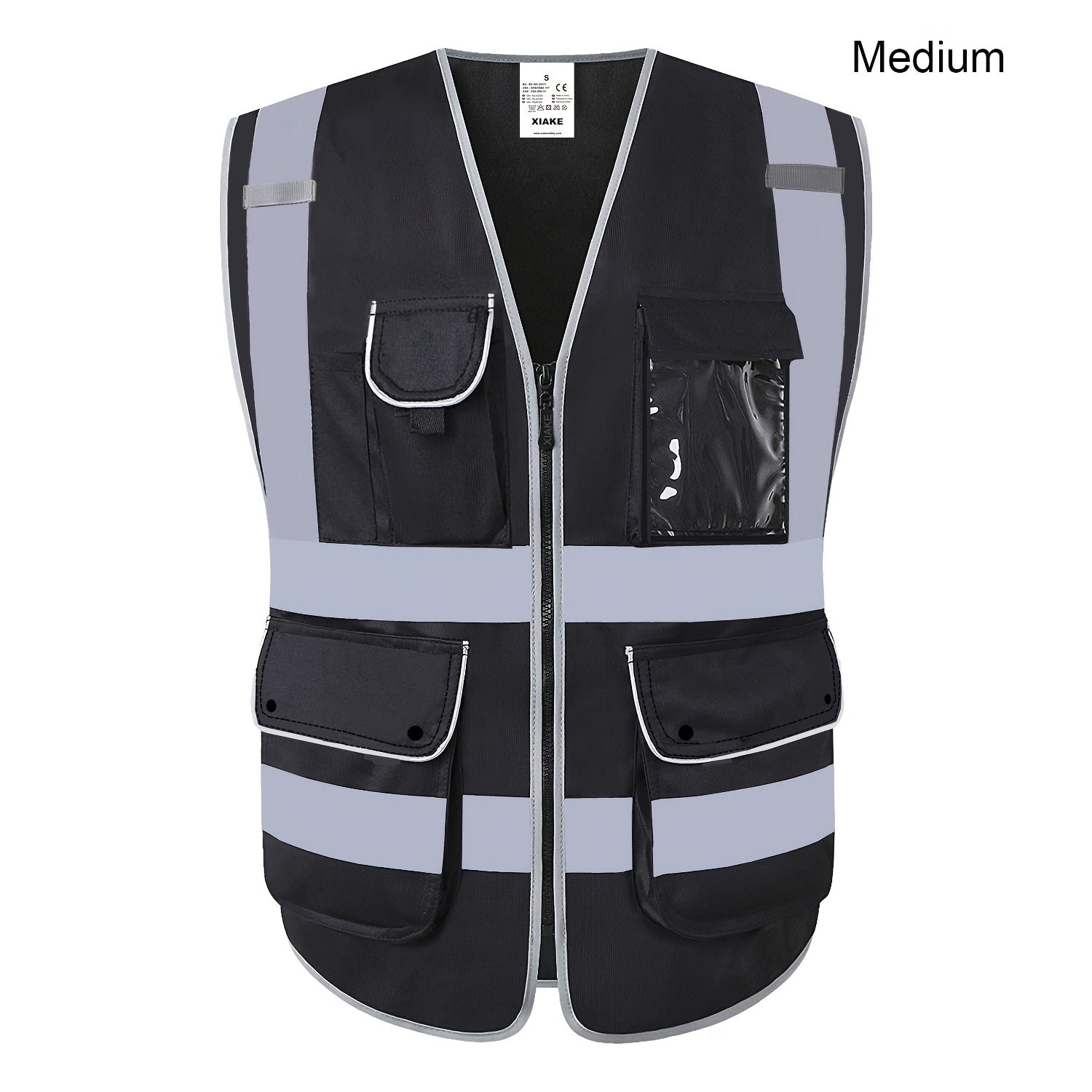 8 ta cho'ntak va fermuari bo'lgan ANSI/ISEA sertifikatlangan reflektiv xavfsizlik ko'ylagida xavfsiz va ko'rinadigan bo'ling.