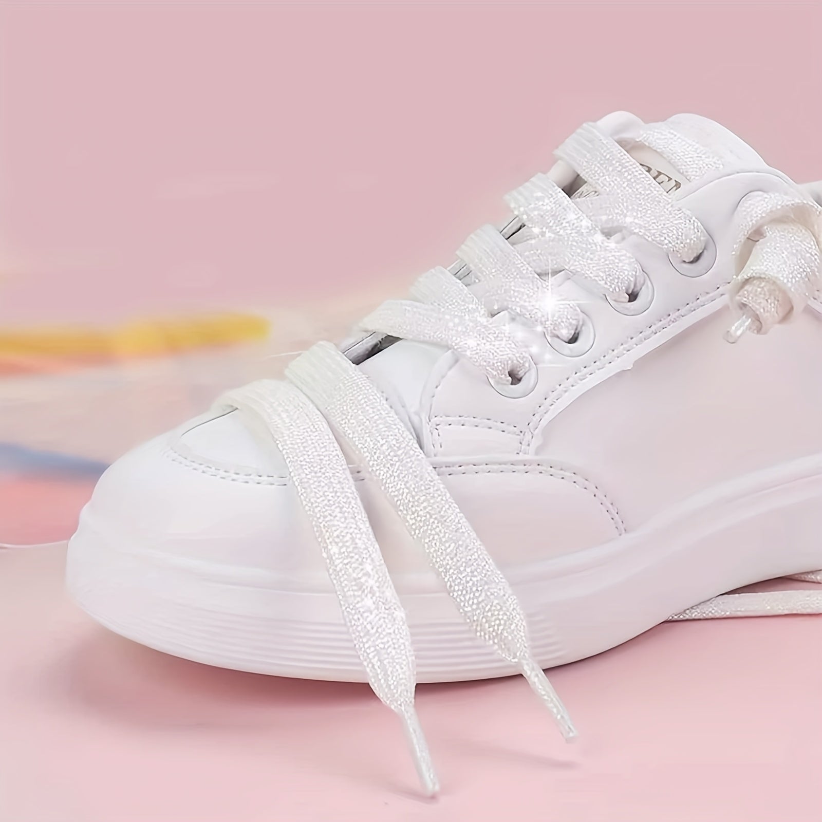 Women's Reflective Plastic Shoelaces Decorative Textured Fits Shoes Boots