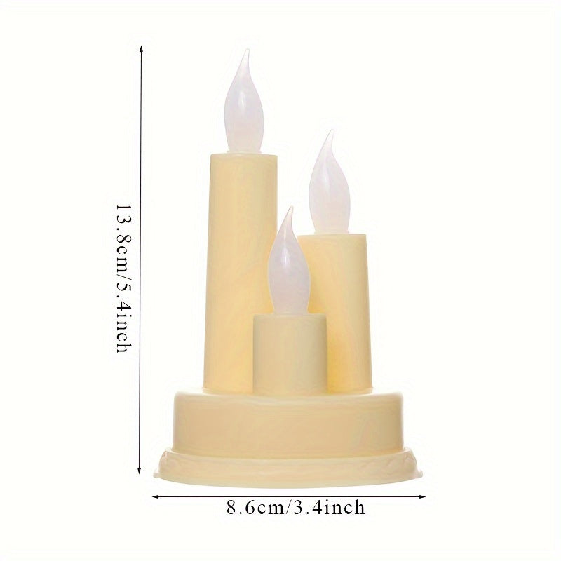 Juego de 3 velas electrónicas sin llama de color dorado para Halloween, fiestas de Navidad, bodas y decoración del hogar