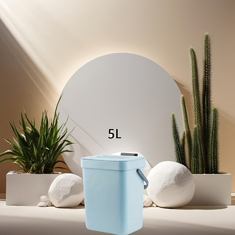 3L/5L Under Sink Trash Can with Lid Leak-Proof Plastic Bin for Kitchen Bathroom Bedroom