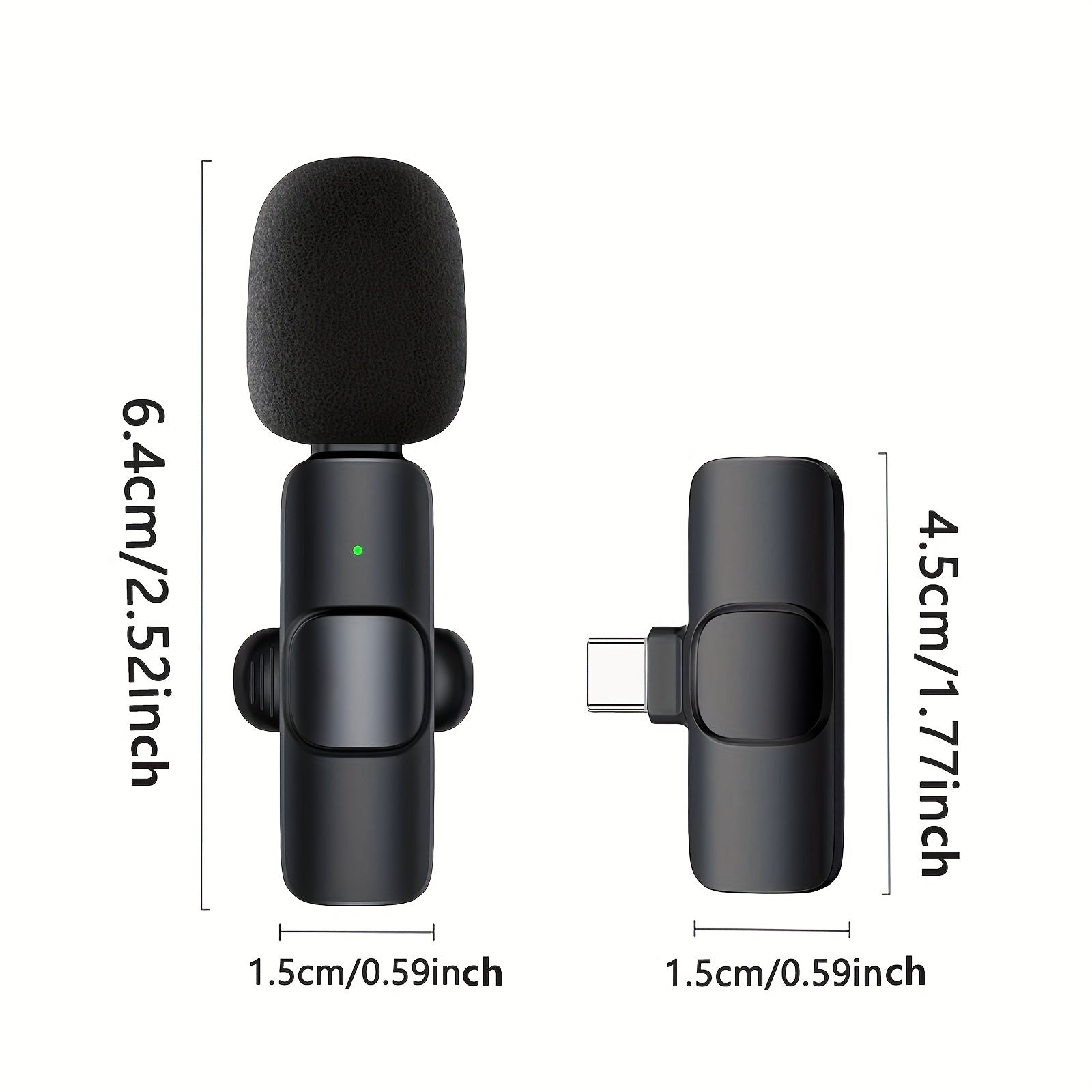 Wireless Lavalier Microphone for Smartphones and Laptops with USB-C, 360° Omnidirectional Sound