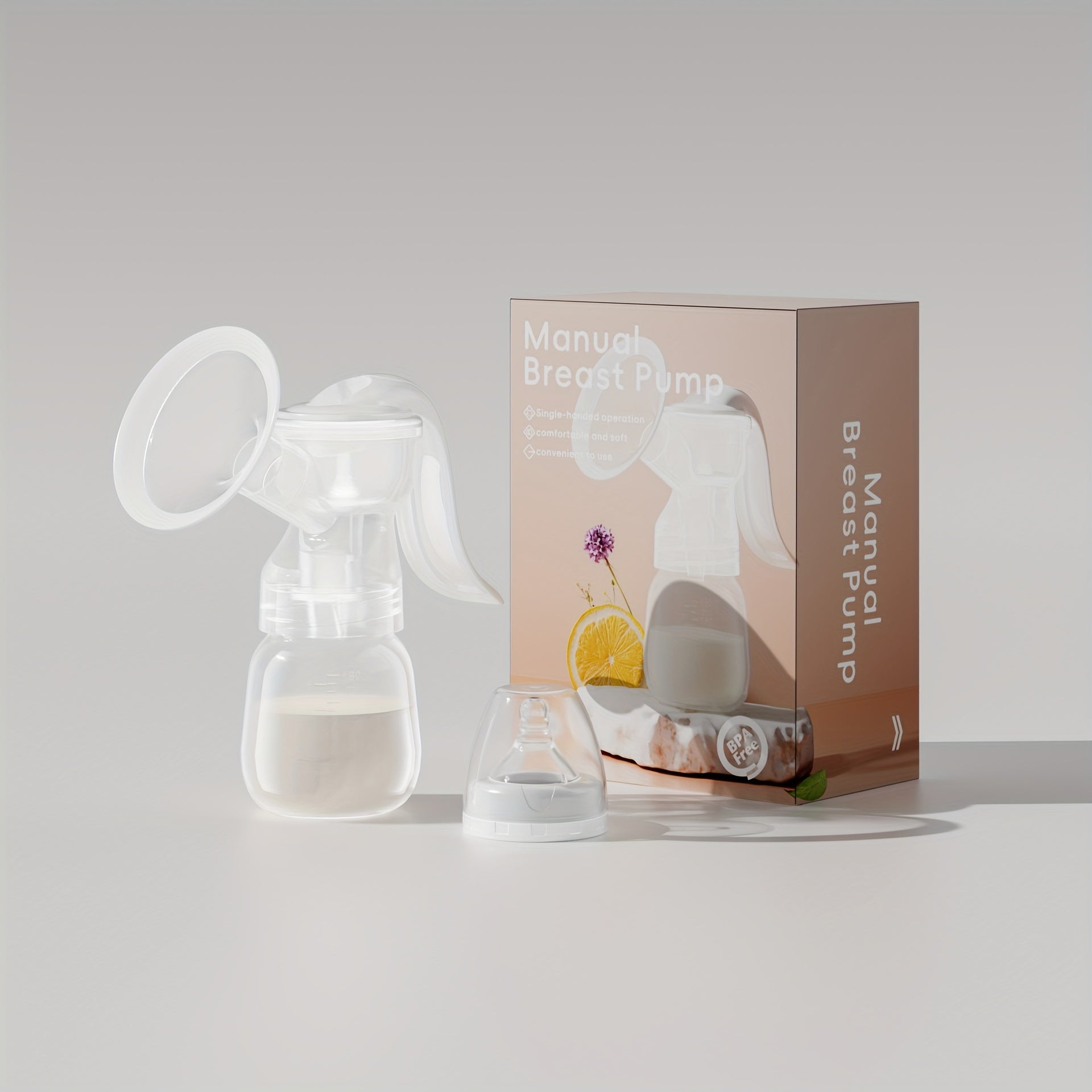BPA-Free Manual Breast Pump Set for Breastfeeding and Milk Storage 180ml Bottle Nipple