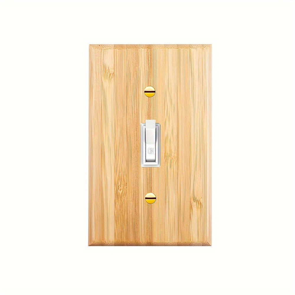 Solid Wood and Bamboo Wall Plate for Switches and Outlets Dual-Hole Design for Bedroom Kitchen Home