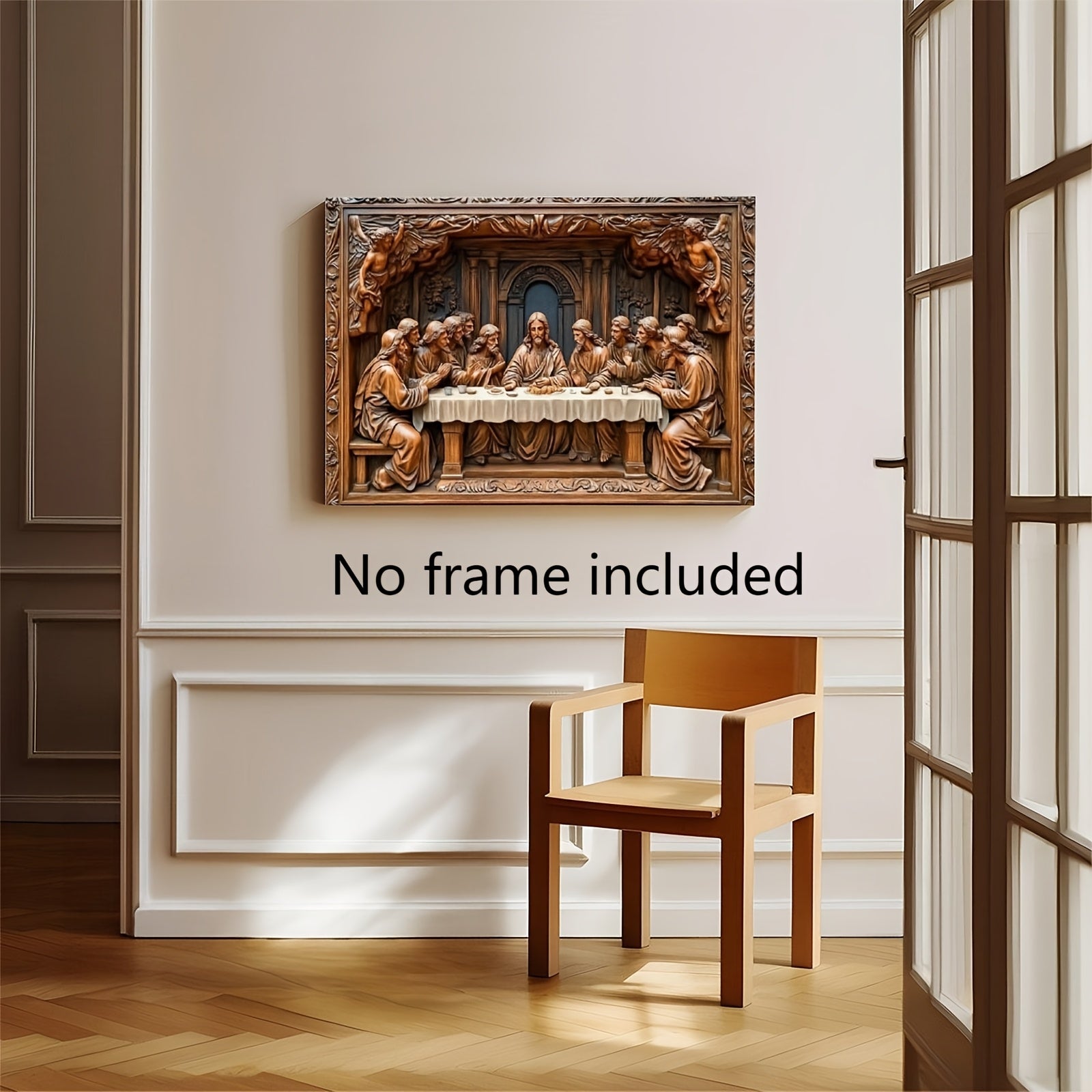 Last Supper Canvas Wall Art Framed Wooden Print for Living Room Bedroom