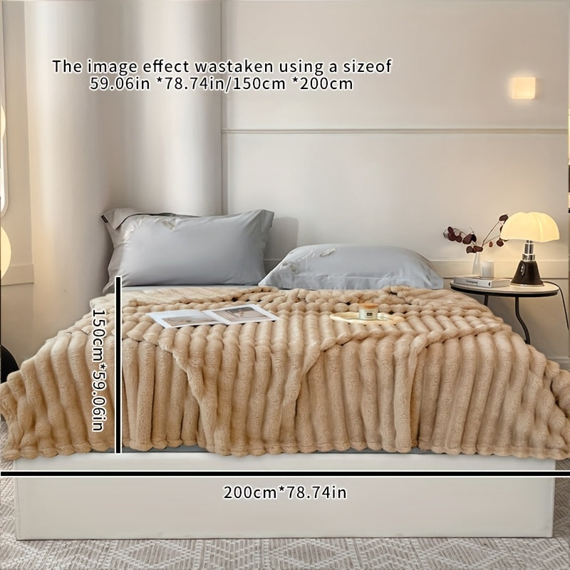 Faux Fur Throw Blanket Ultra-soft Snug for Sofa Bed and Home Decor