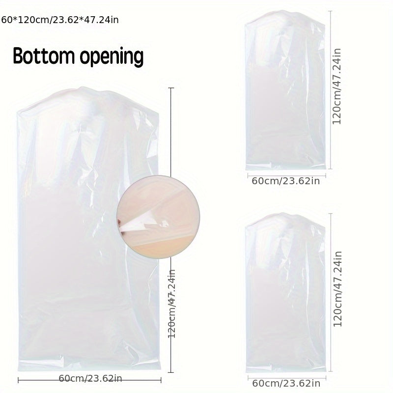 Paquete de 3 bolsas de polvo para ropa no tejida con cremallera para vestidos y trajes
