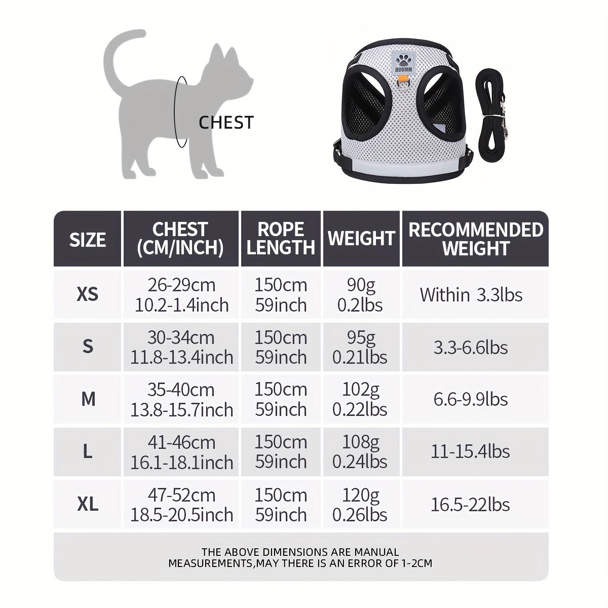 Анти-убегание шлейка для кошек с отражающими элементами, дышащая, регулируемая для путешествий и прогулок на свежем воздухе