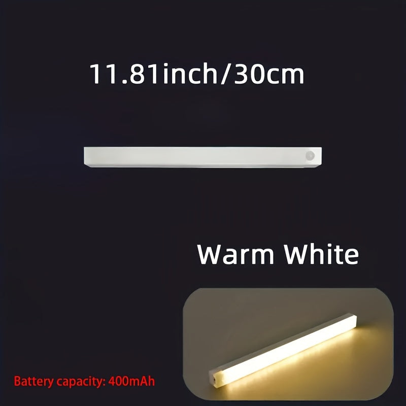 Magnetic Motion Sensor LED Light for Cabinets and RVs USB Rechargeable Adjustable Range White Warm Light