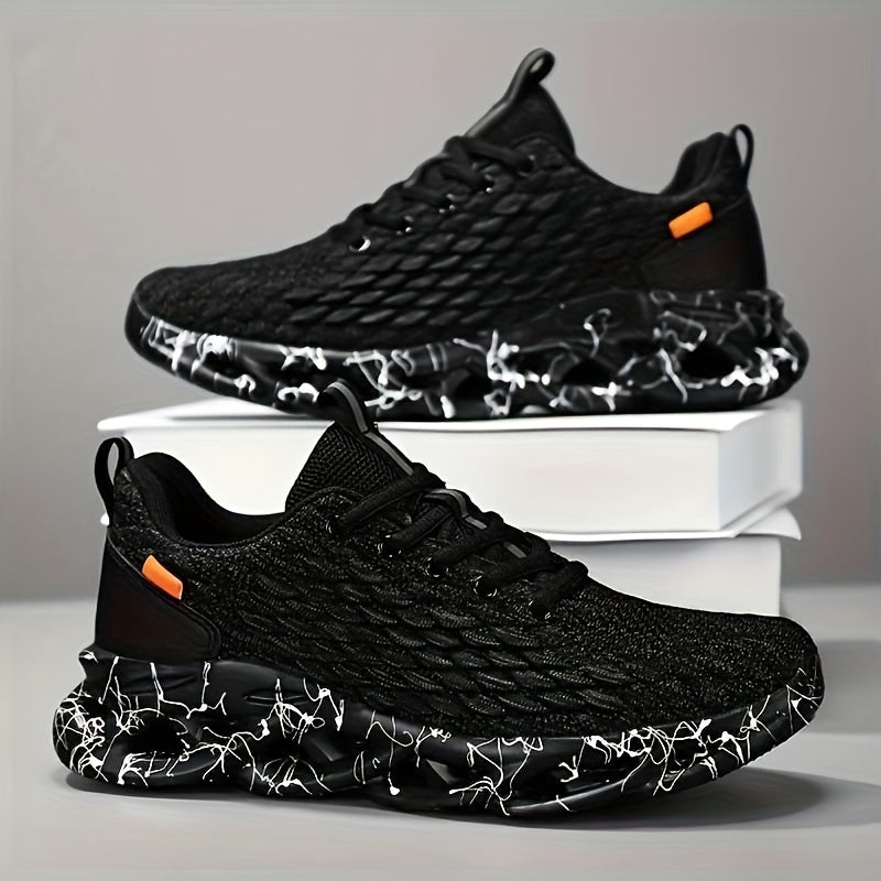 Men's Breathable Woven Knit Running Shoes Lightweight Casual Sneakers for Outdoor Activities