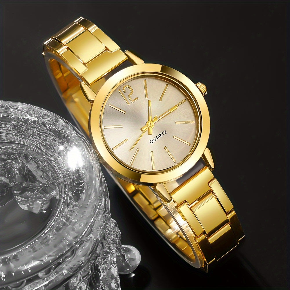 Women's Quartz Watch and Jewelry Set 6-Piece Love Theme Gift for Mothers and Gf