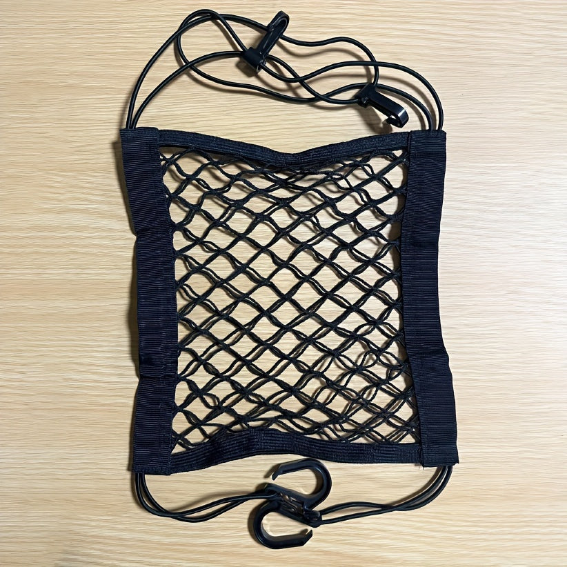 Universal Fit Motorcycle Scooter Cargo Net with Helmet Holder Polyester Mesh