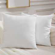 White Polyester Throw Pillow Covers 45.72 cm Square Zipper Closure Set of 2