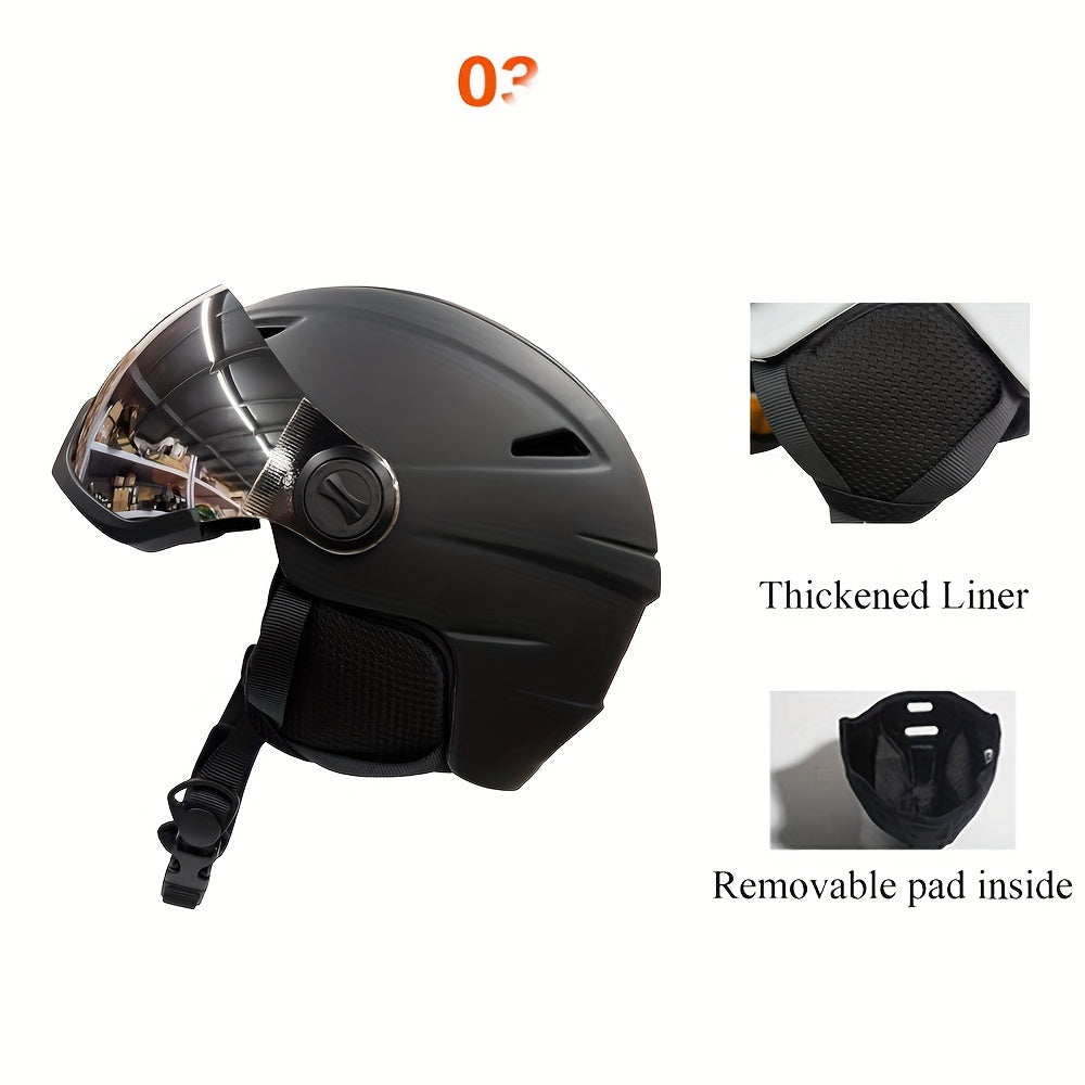 Ski Helmet with Goggles Breathable Lightweight Winter Sports Universal Fit