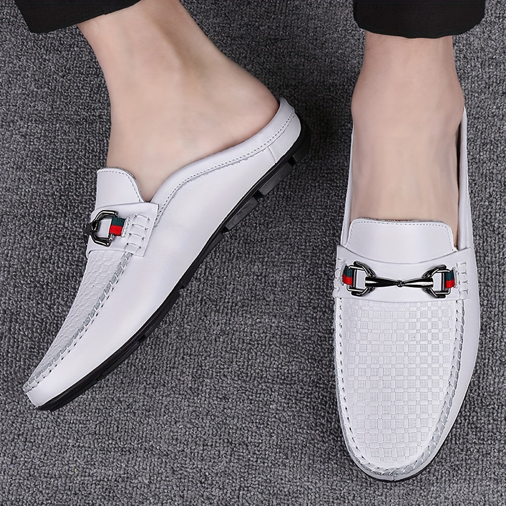 Zapatos mule de cuero de microfibra para hombre, casuales, sin cordones, para interior y exterior, ideales para caminar