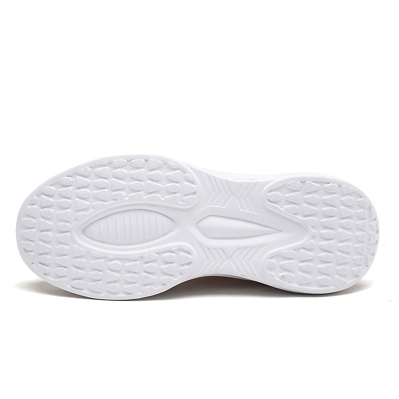 ayollarga mo‘ljallangan nafas oladigan, yengil yugurish krossovkalar, kundalik sport poyabzali, pushti va oq