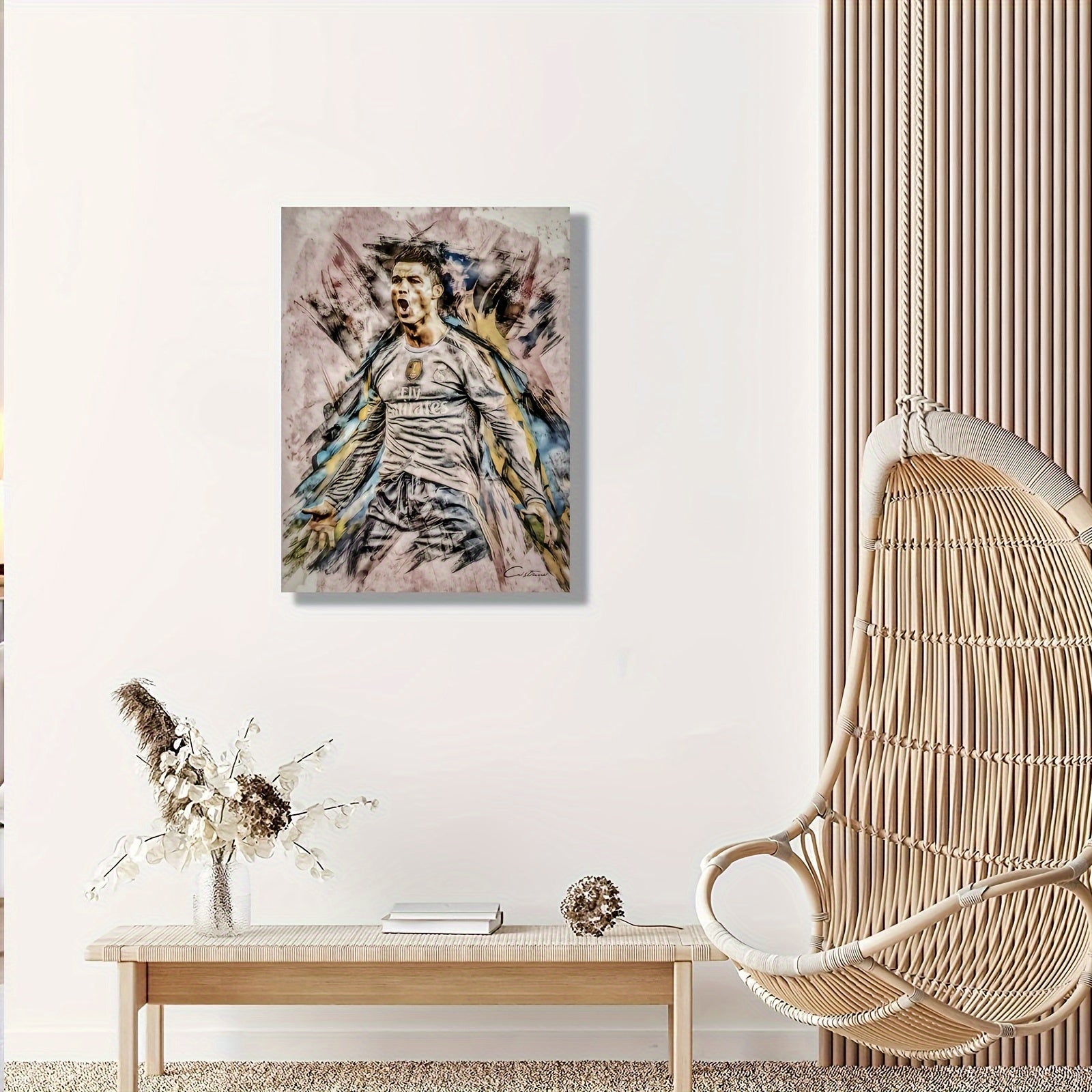 Бескаркасное настенное искусство из холста с изображением Криштиану Роналду для спортивных фанатов, современный портретный постер
