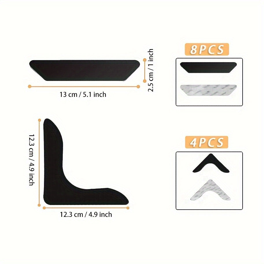 Держите ваши ковры на месте с набором из 12 предметов Premium Non-Slip Carpet Grippers в черном цвете. Идеально подходит для гостиных, столовых и ванных комнат, эти захваты предотвращают скольжение и не дают краям ковров заворачиваться.