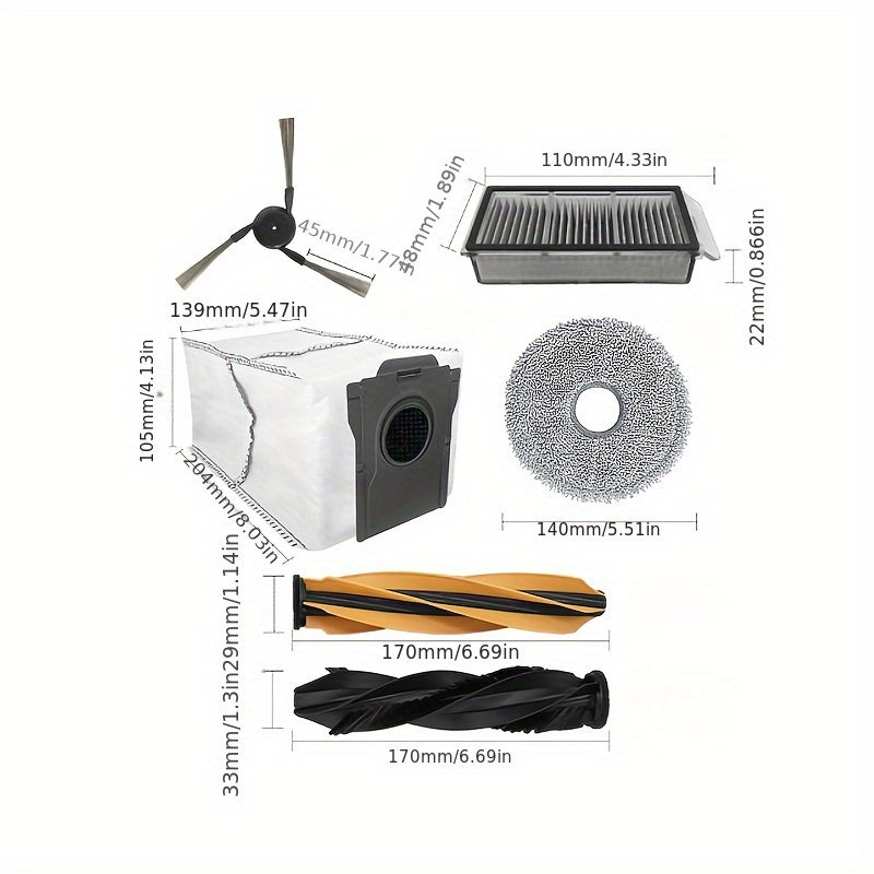 Maxsus modellarga mo'ljallangan vakuum qismlari: roliklar, cho'tkalar, filtrlar, mopa mato va chang sumkasi. Batareya kiritilmagan.