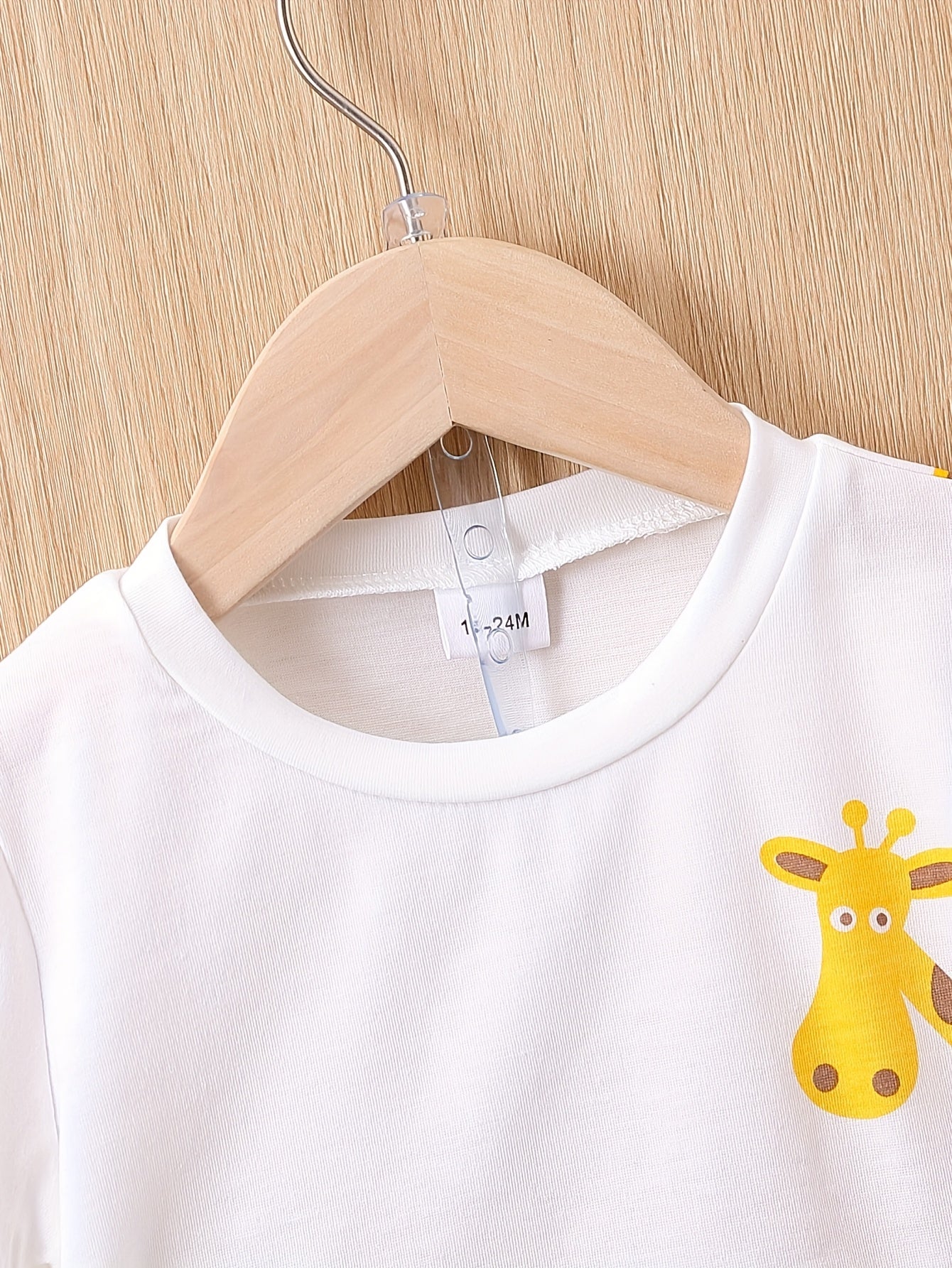 Conjunto de verano para niño: camiseta de jirafa y pantalones cortos, ropa casual para uso diario