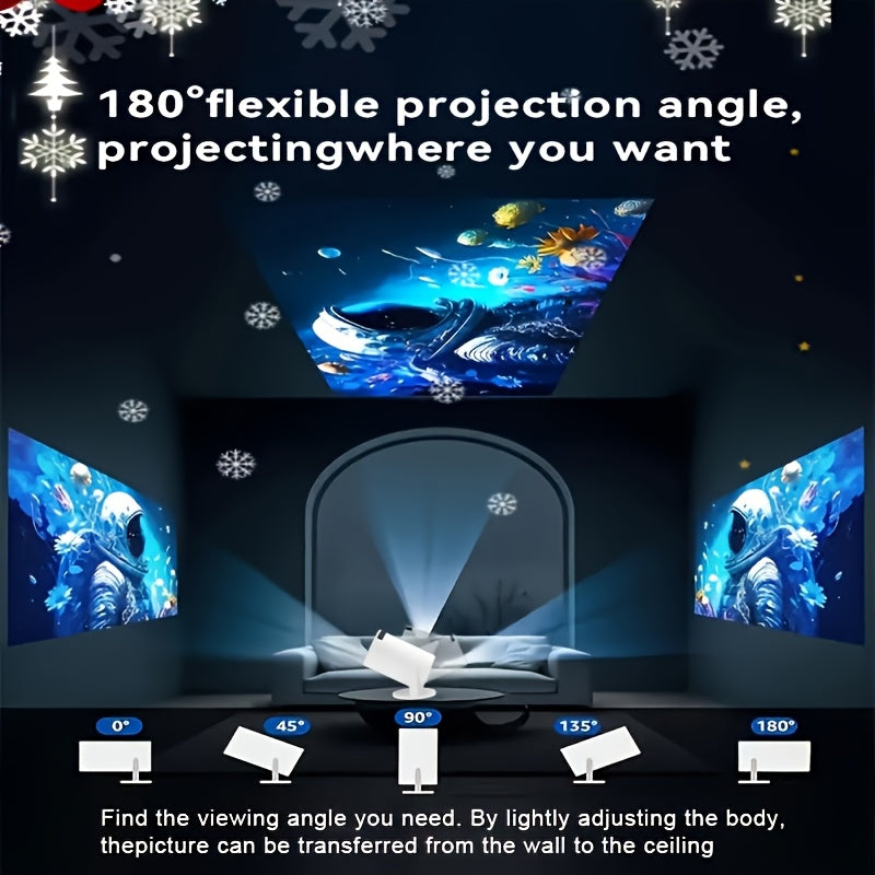 Portable Smart Projector with WiFi 180° Rotatable Full HD 3D Ready