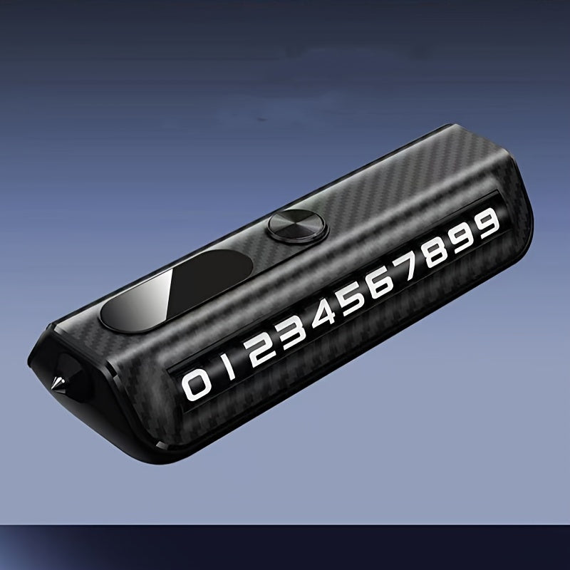 ABS Car Parking Number Plate with Safety Hammer and Mobile Phone Window Breaker Universal Fit
