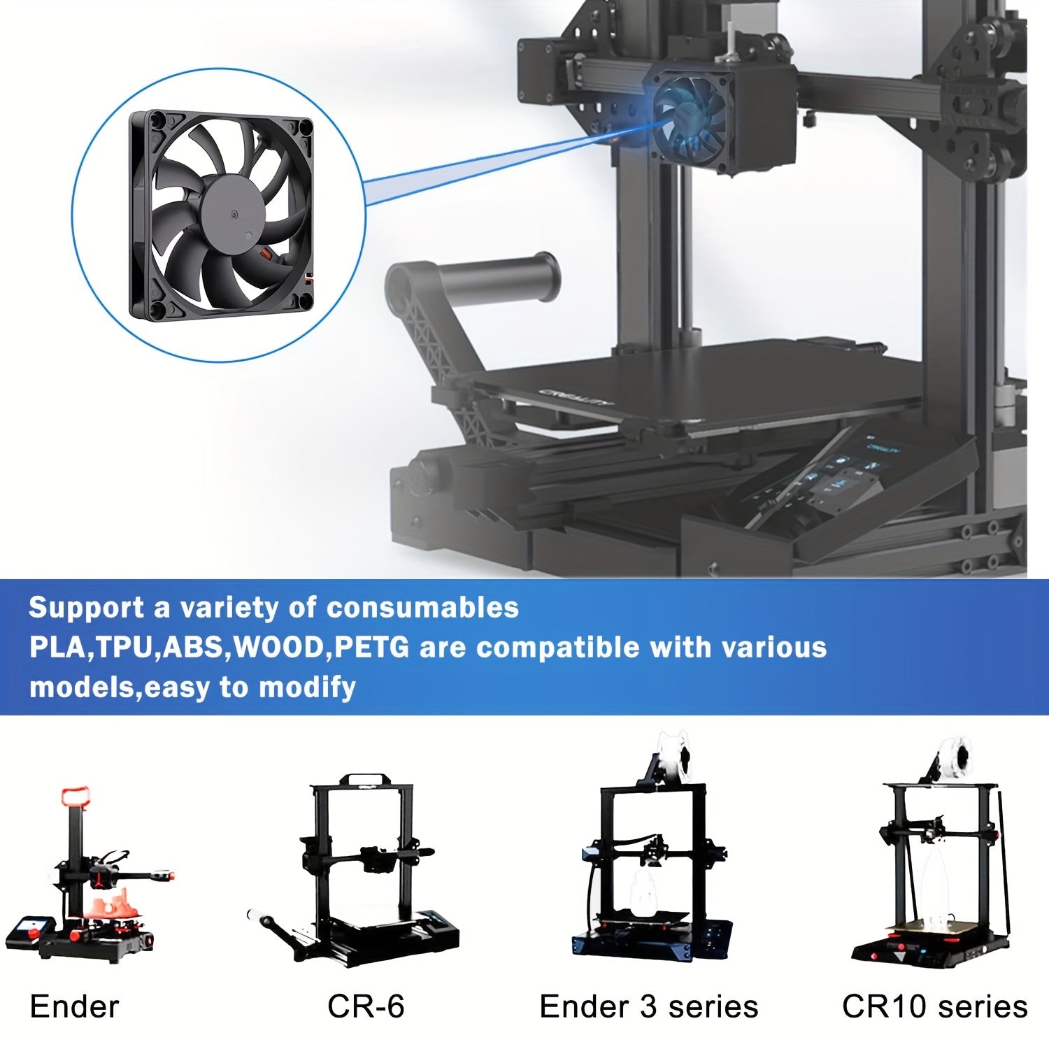 3 Pack 80mm Computer Cooling Fans 12V 24V CPU Cooler Case Fans