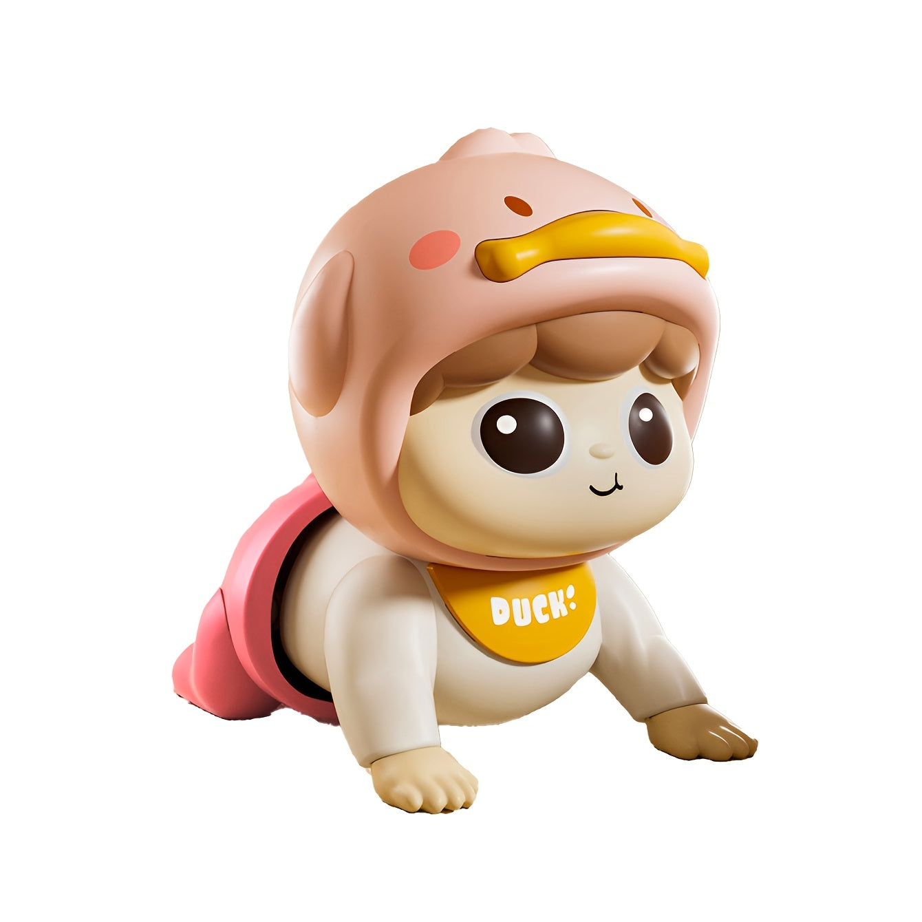 Interactive Crawling Toy for Toddlers with Music Speech Learning in White Pink Yellow