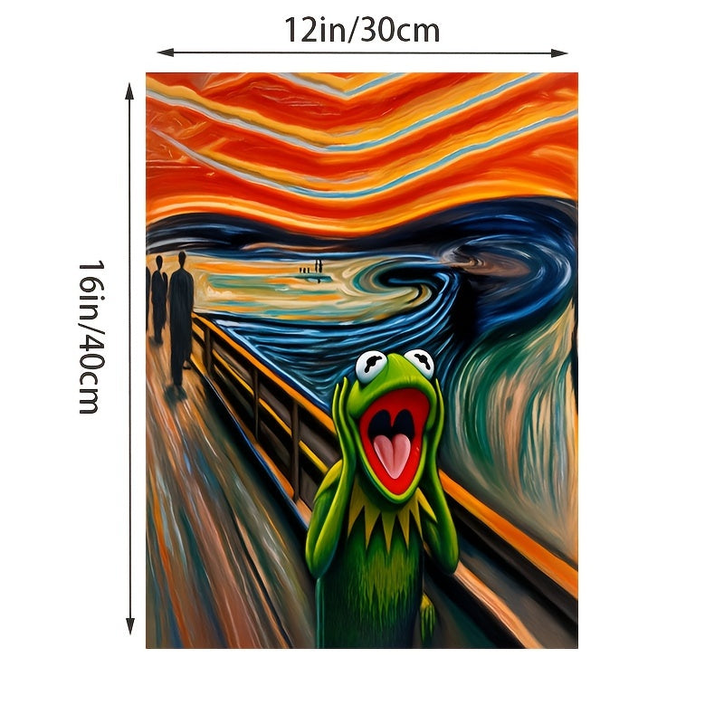 Animal Wall Art Canvas Print Frameless Portrait 30.48x40.64 cm Waterproof Frog Decor