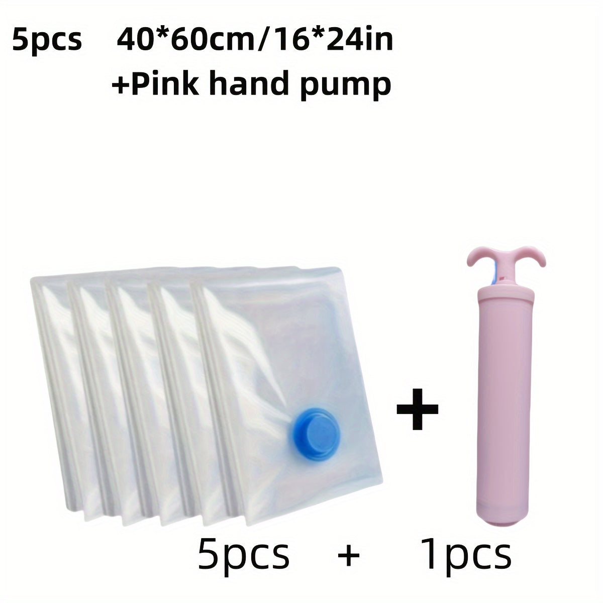 Bolsa de almacenamiento al vacío rosa con bomba de mano, bolsa de compresión a prueba de humedad para camping