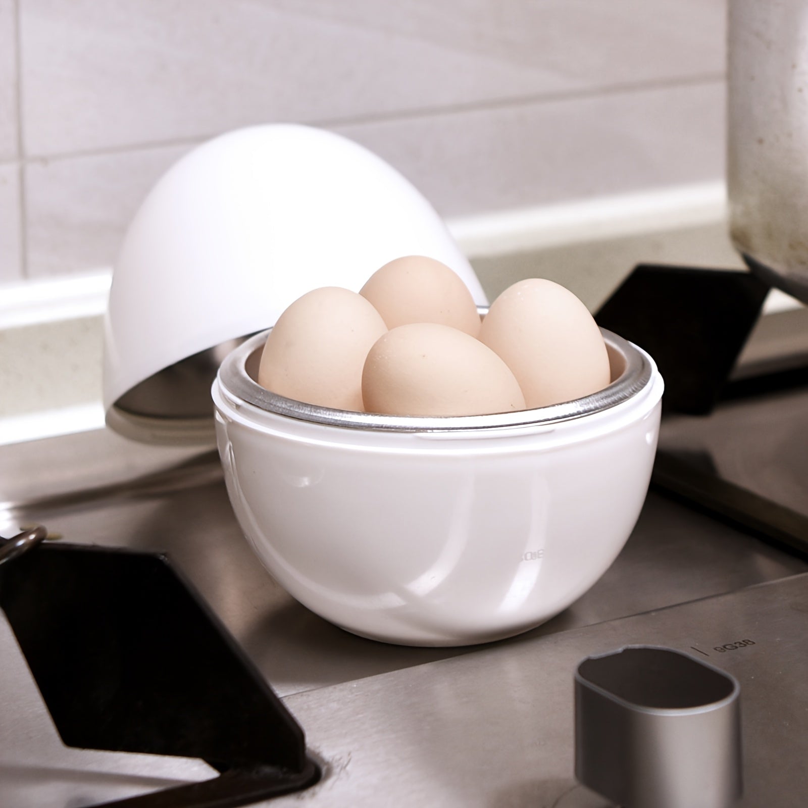 Mini Microwave Egg Steamer with Lid for Soft and Hard Boiled Eggs