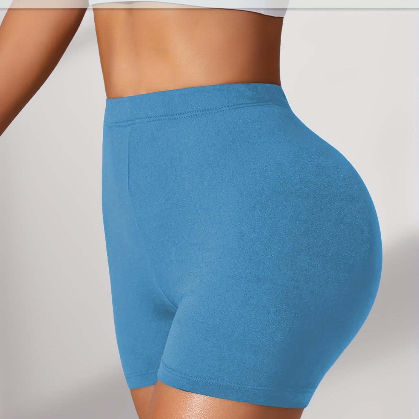 Plus Size Women's High-Waisted Tummy Control Biker Shorts Yoga Workout Short