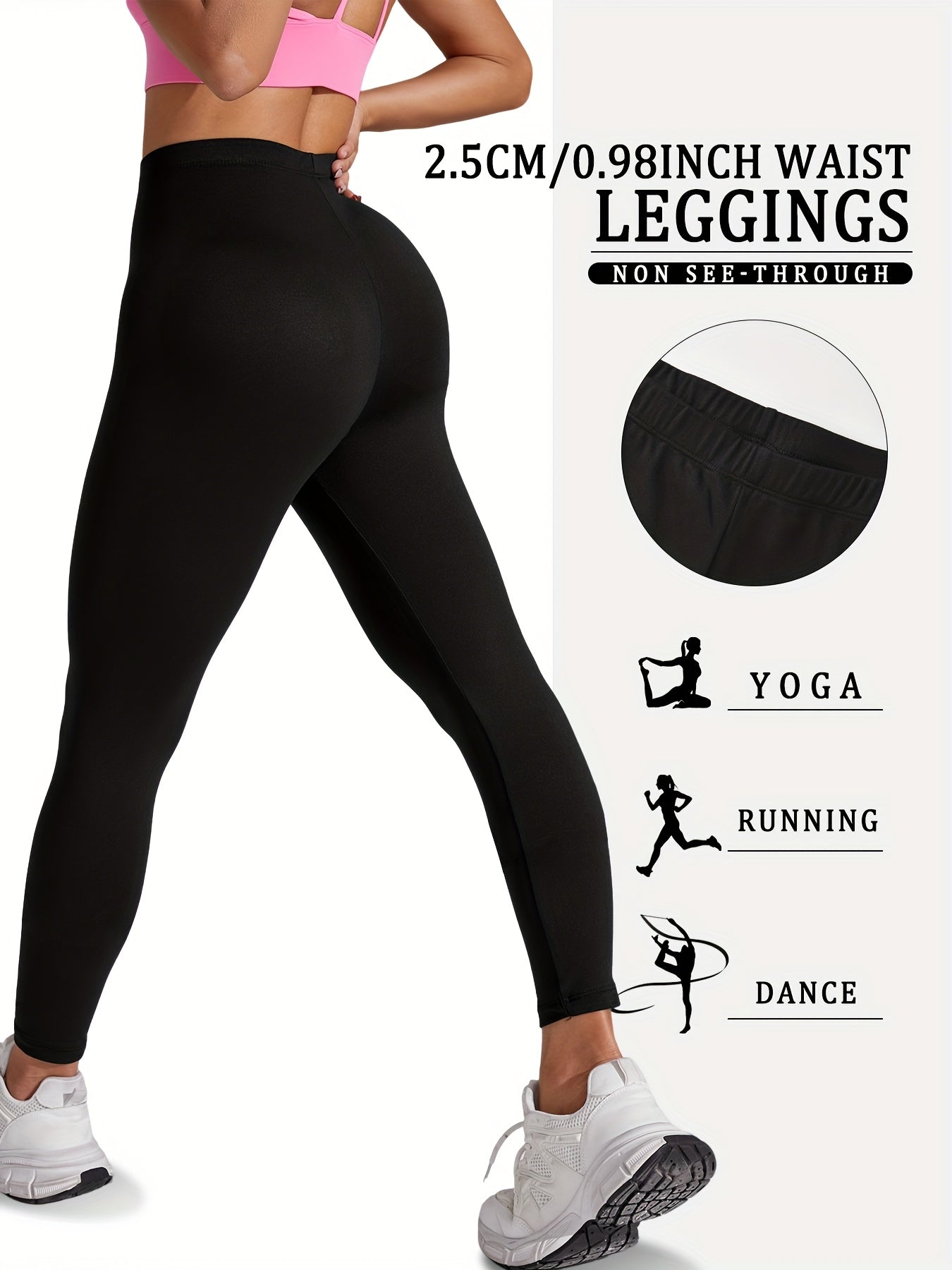 Plus Size Soft Sports Leggings for Women Workout Yoga Running Plain