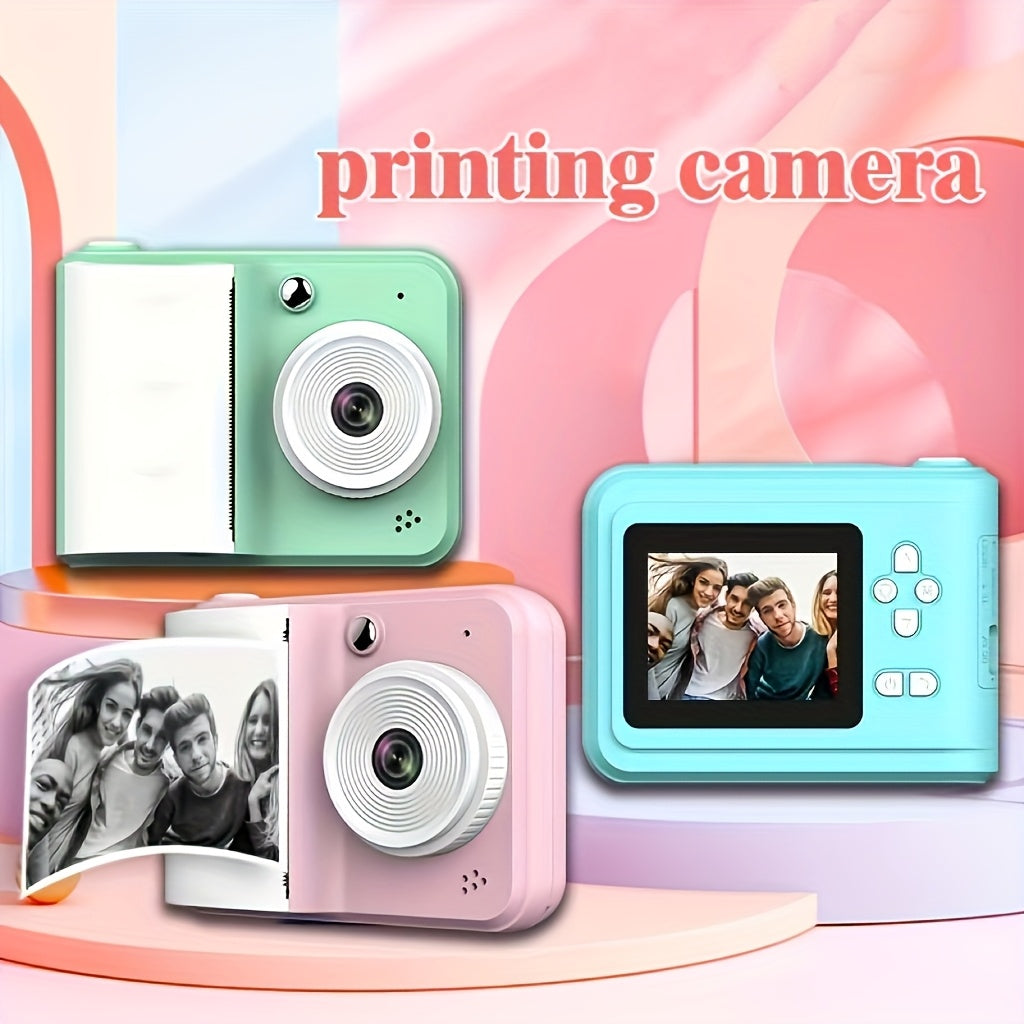 Kids Digital Camera with Built-in Printer Rechargeable USB Charging Portable Gift