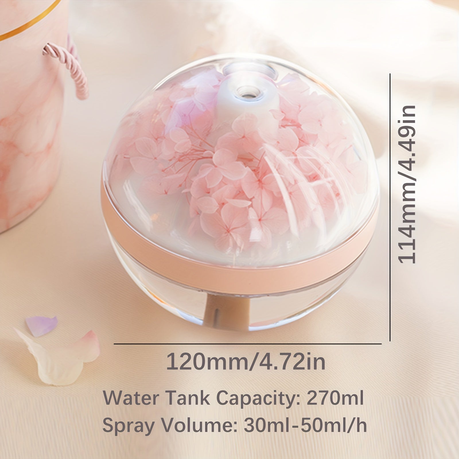 Portativ 270ml qayta to'ldiriladigan stol usti namlantiruvchi atmosfera nuri bilan
