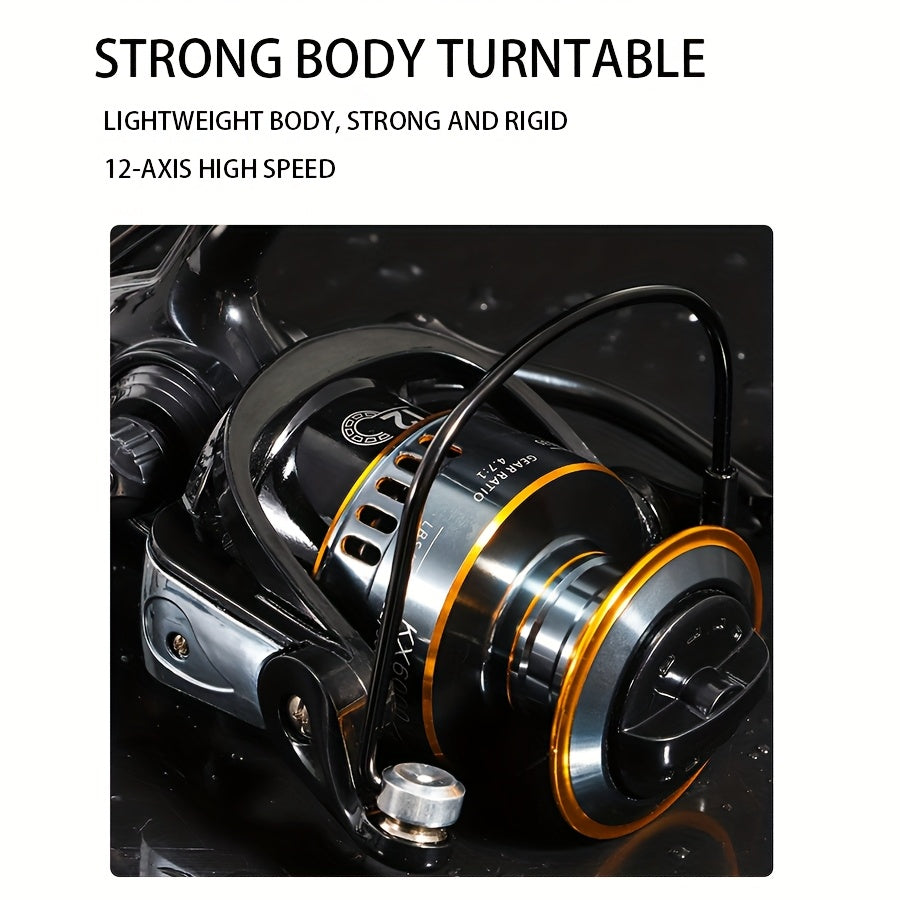 Stainless Steel Fishing Reel for Long-Distance Casting Spinning Ambidextrous Nylon Mixed Color