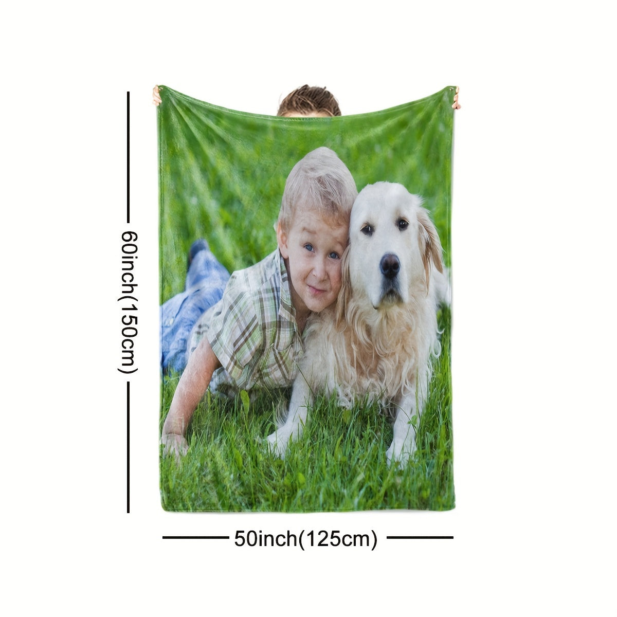 Personalized 280g Flannel Blanket with Photos Soft Cozy All-Season Throw