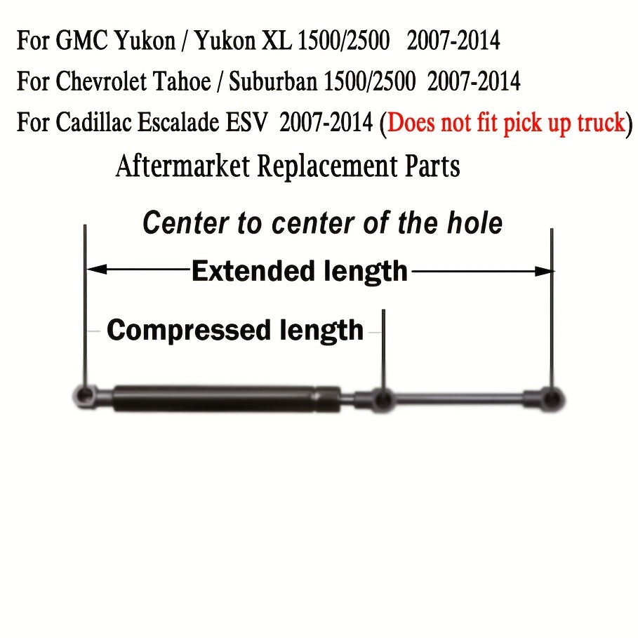 2 piezas de soportes de elevación para puerta trasera para camión, SUV, soporte de portón trasero, reemplazo de amortiguadores de capó