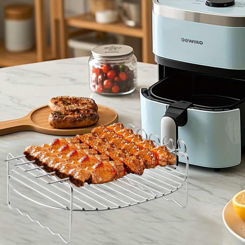 Stainless Steel Air Fryer Set with Skewers and Rack for Oven Microwave and Air Fryer
