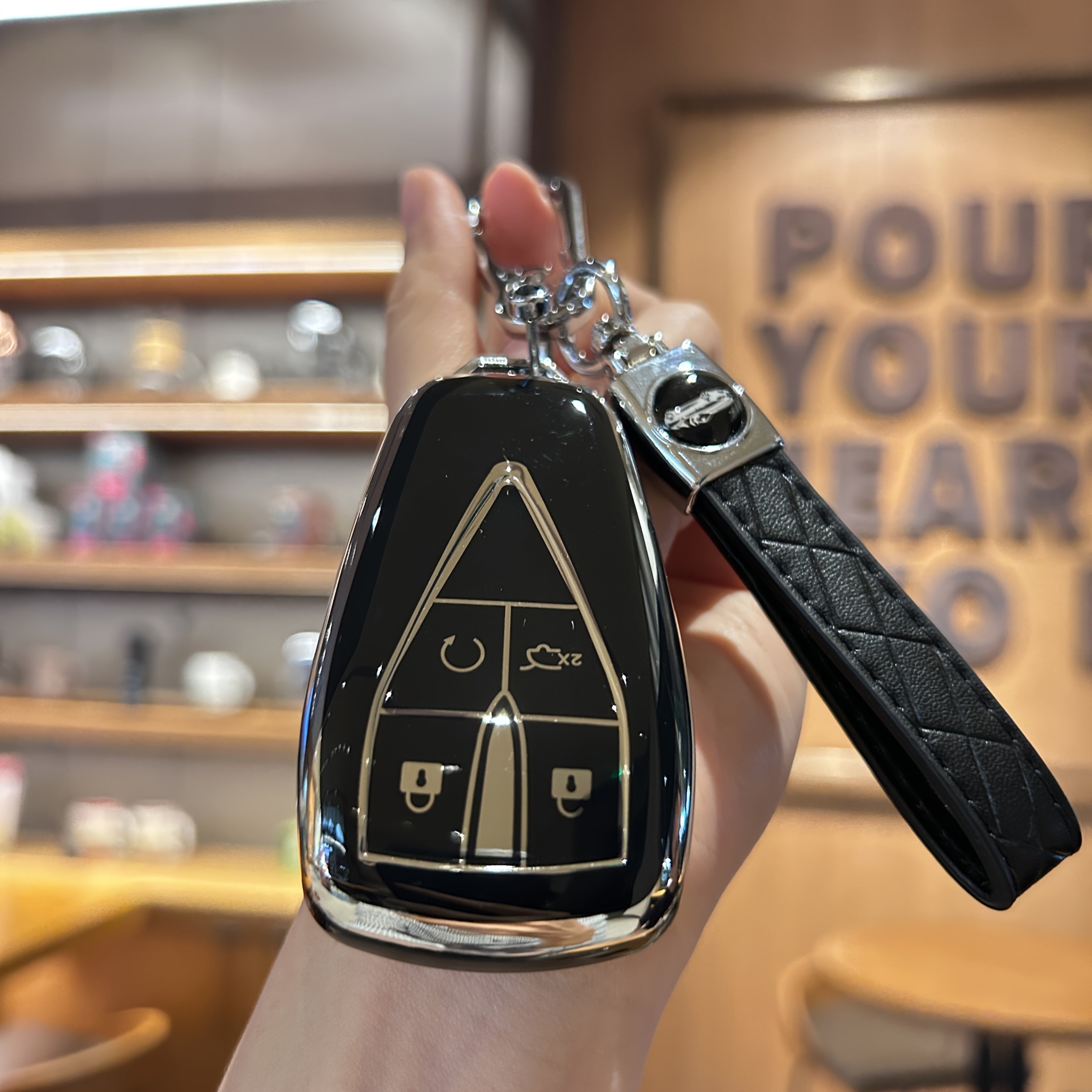 Universal TPU Car Key Cover with Keychain for SUV Models Durable Stylish