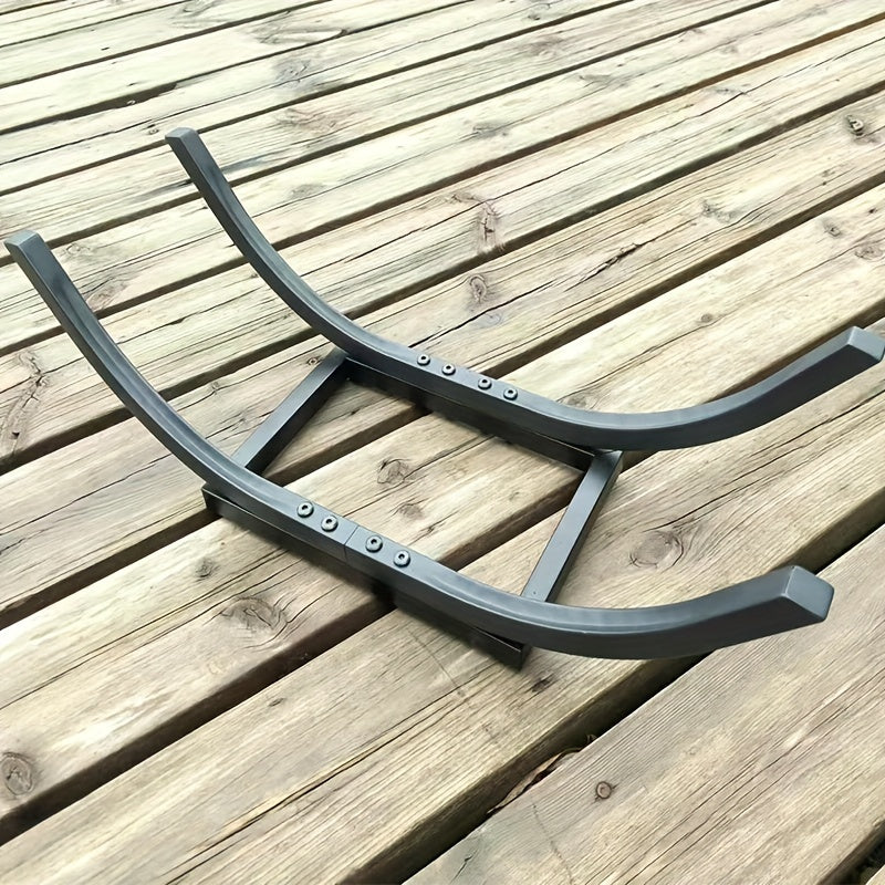 Metal Firewood Rack Steel Curved Log Holder Indoor Fireplace Rust-Resistant