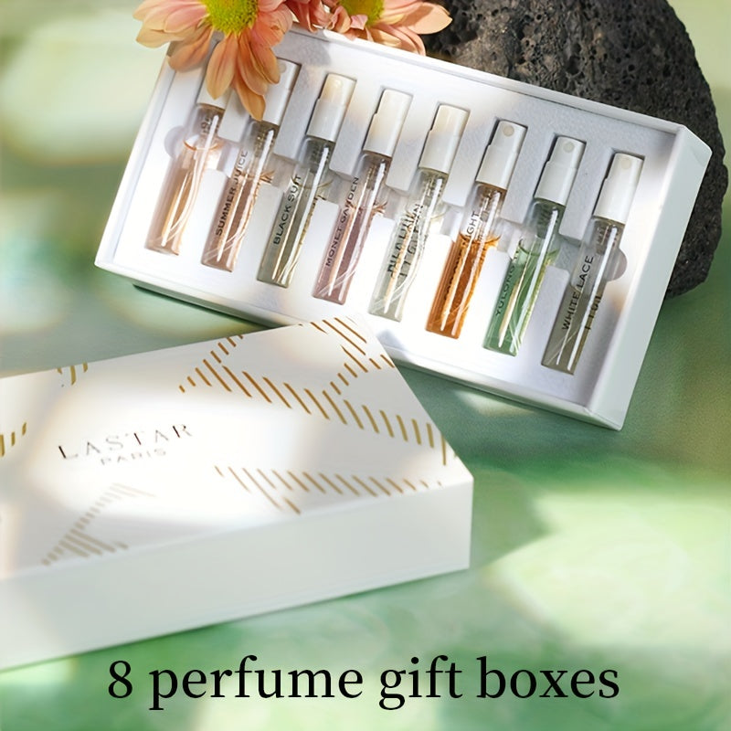 8 Piece Floral Eau De Toilette Gift Set for Women and Girls Travel Size Perfume with Vanilla Jasmine Gardenia Orange Fragrance